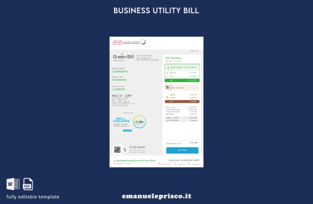 stile verificato Modello di pagina della fattura aziendale della Dubai Electrici